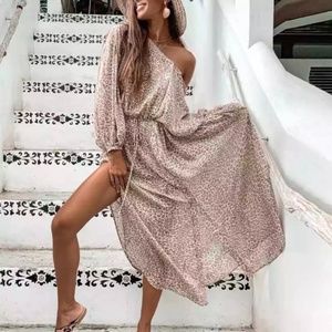 Leopard Button & Tie Maxi Dress